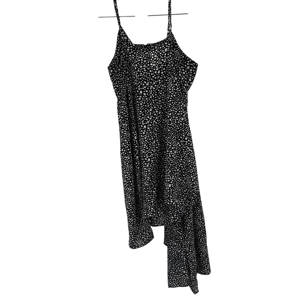Nasty Gal Collection  Size 16 Black White Speckled Print Asymmetrical Midi Dress